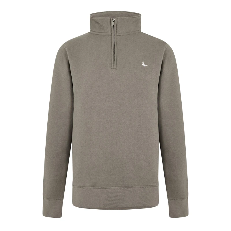 Image of Jack Wills Jack Barchester Quarter Zip Sweatshirt Slate male XS
