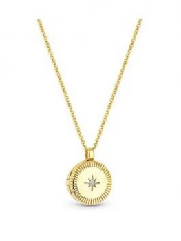 Image of Simply Silver Sterling Silver 925 12Ct Yellow Gold Cubic Zirconia Locket Pendant