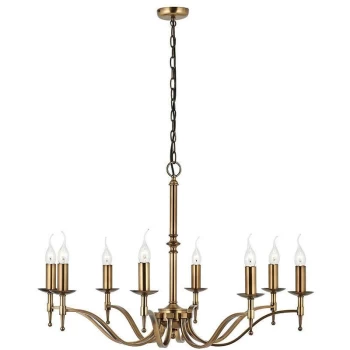 Image of Interiors - 8 Light Chandelier Antique Brass Finish, E14