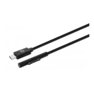 Image of Manhattan USB-C to Surface Connect Cable 1.8m Male to Male. 15V/3A Black Lifetime Warranty Polybag