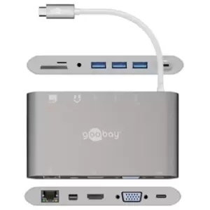 Image of Goobay All-in-One USB-C Multiport Adapter - HDMI, MiniDP, 3 x USB 3.0