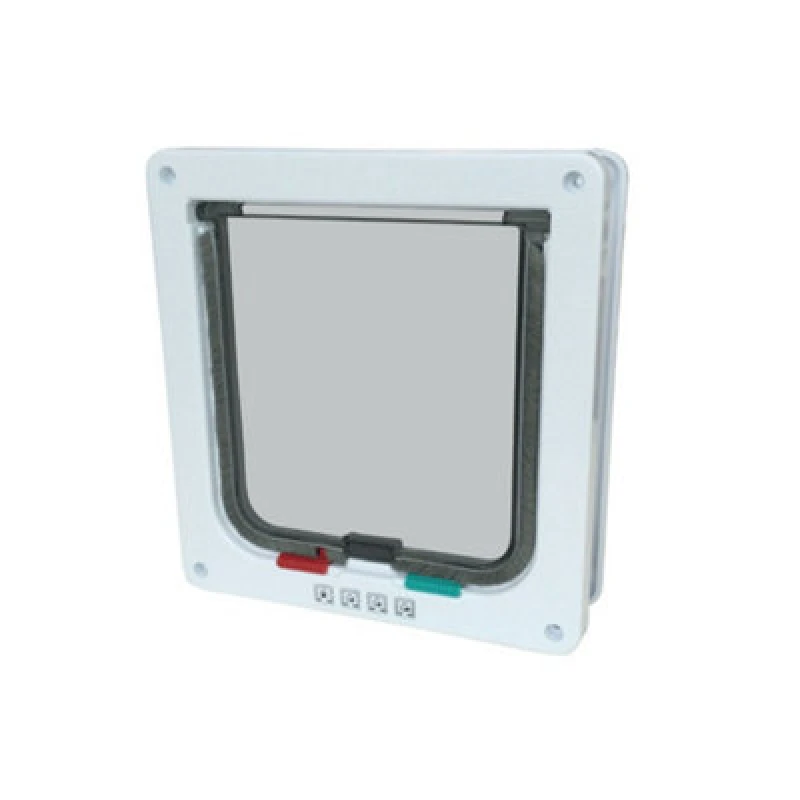 Image of M-Pets Doras Cat Door With Tunnel White- 4 Way Locking