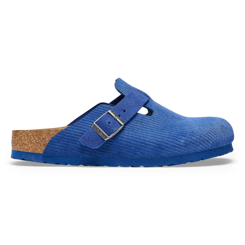 Image of Birkenstock Suede clogs Birkenstock Boston Bleu Unisex 36 Etroit