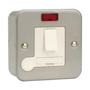 Image of Click Scolmore Essentials Metal Clad 13A Fused Spur Switched Connection Unit With Neon - CL052