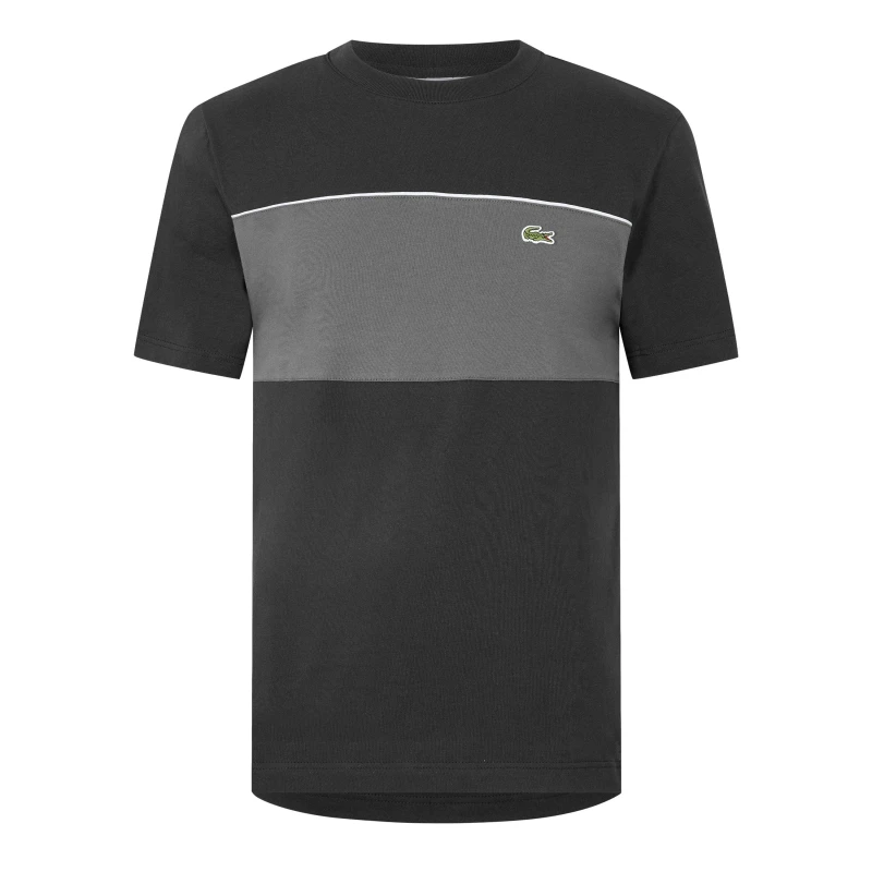 Image of Lacoste Lacoste Short Sleeve Colourblock T-Shirt Black - Lacoste - Size: L43 Black Male L43 LA38503