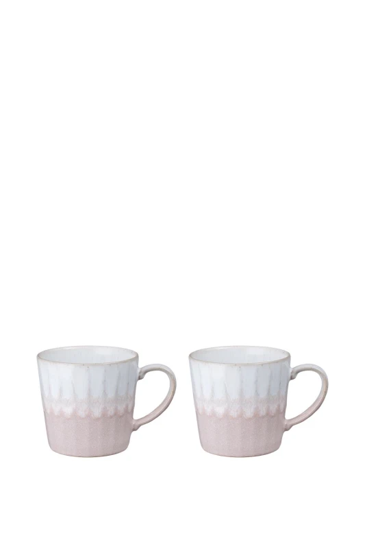 Image of Denby Reactive Set of 2 Mugs in Pink Pink Unisex