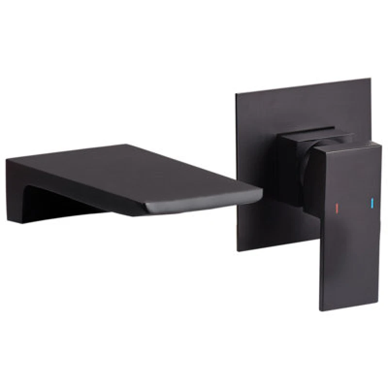Image of Beliani Wall Mounted Basin Mixer Tap Karuay Brass Black