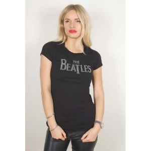 Image of The Beatles - Drop T Logo Womens XX-Large Fashion T-Shirt - Black