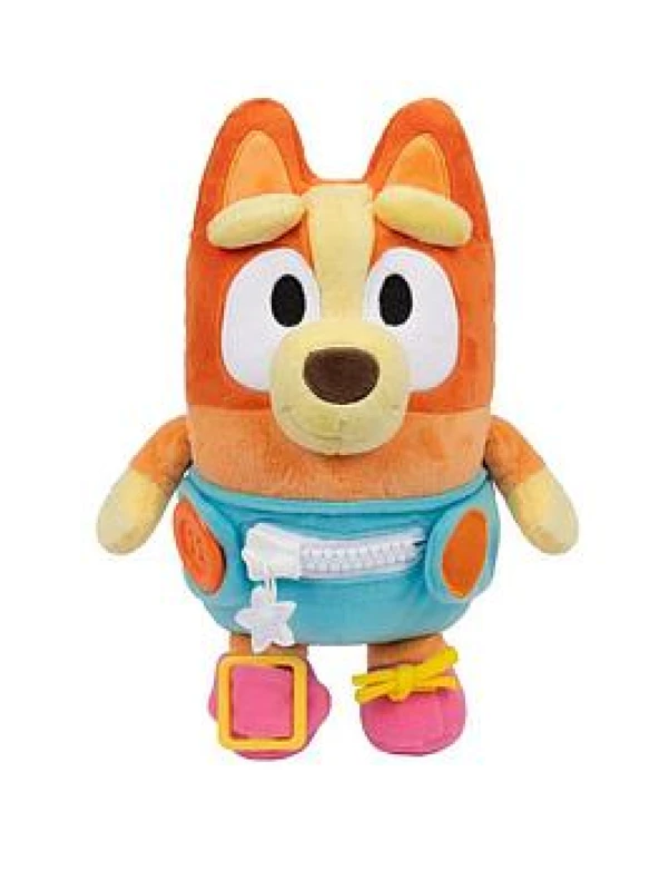 Image of Anziehspaß Baby Bingo das Anziehen von Baby Bingo trainiert feinmotorische Fahigkeiten superweiche 254cm große Pluschfigur mit Knopfen Reißversc