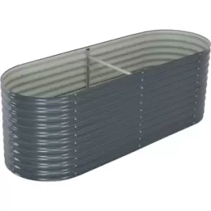 Image of Garden Raised Bed 240x80x81cm Galvanised Steel Grey Vidaxl Grey