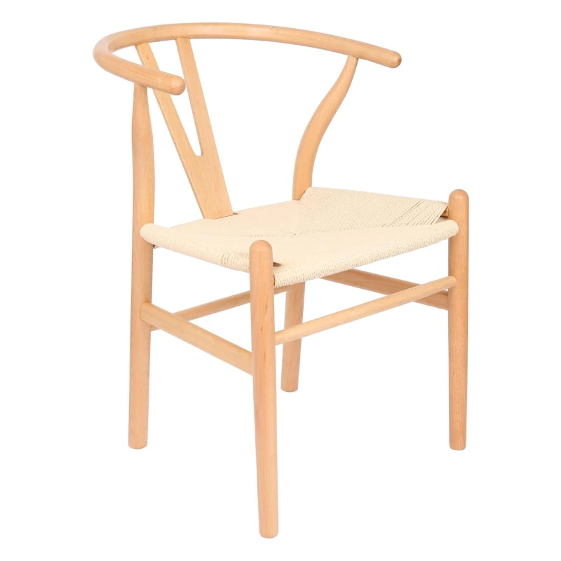 Image of Nicholas Winter Beech Wooden Danish Style Dining Chair - Natural - Solid Wood Wish Beech Bone Wood Chairs