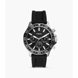 Image of Fossil Mens Bannon Multifunction Silicone Watch - Black
