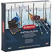 Image of DERWENT WATERCOLOUR 48 WOODEN BOX