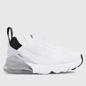 Image of Nike White & Silver Air Max 270 Girls Toddler Trainers
