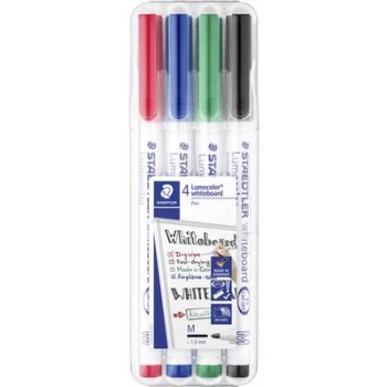 Image of Staedtler 301 WP4 Lumocolor whiteboard pen 301 Whiteboard marker Black, Red, Blue, Green 4 pcs/pack
