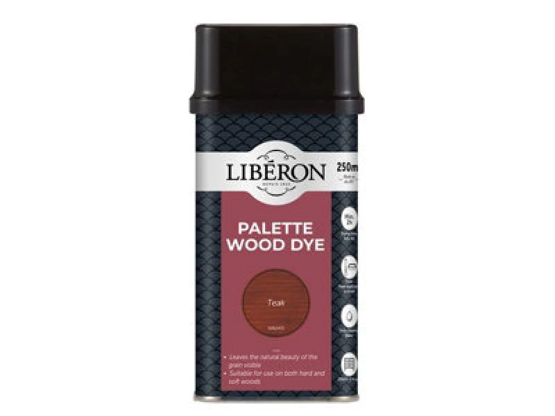 Image of LIBERON Liberon - 126733 Palette Wood Dye Teak 250ml LIBWDPT250N 3282391062851