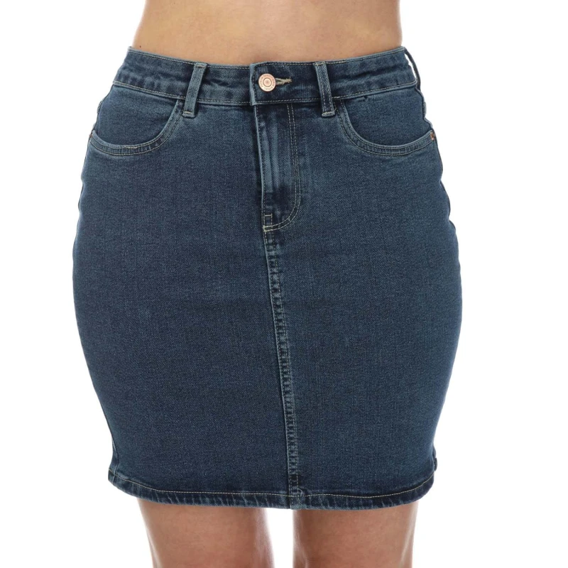 Image of Vero Moda Luna High Rise Denim Skirt - Blue Blue 6