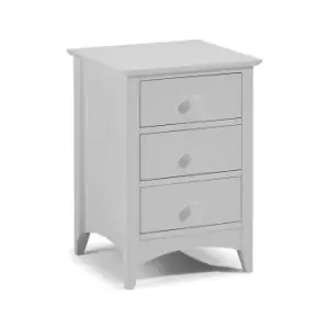 Image of Julian Bowen Cameo 3 Drawer Bedside Table Dove Grey