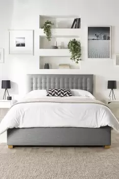 Image of Opulence Ottoman Storage Bed in Saxon Twill Fabric, Custom Made