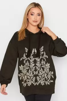 Image of Floral Textured Tassel Tie Hoodie