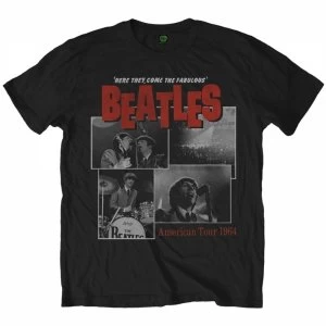 Image of The Beatles Here They Come Mens Black T-Shirt Small