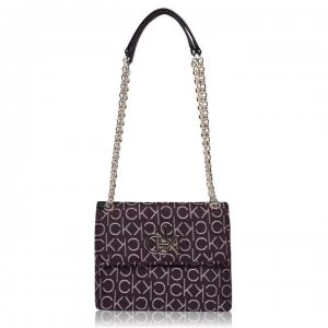 Image of Calvin Klein Re Lock Shoulder Bag - WINE 0KT