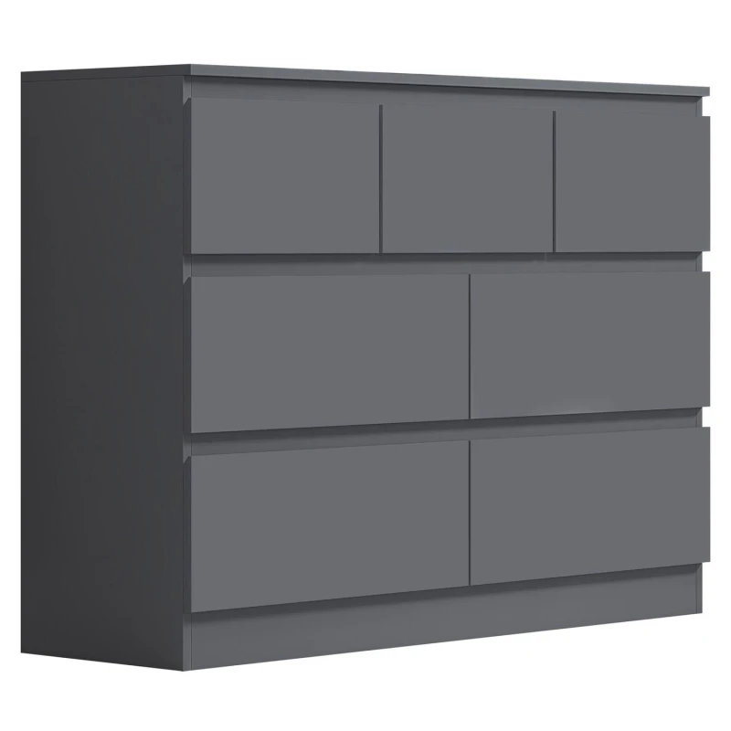 Image of FWStyle FWStyle 7 Drawer Merchant Chest Dark Grey Scratch Resistant Grey One Size Unisex 5056413129239