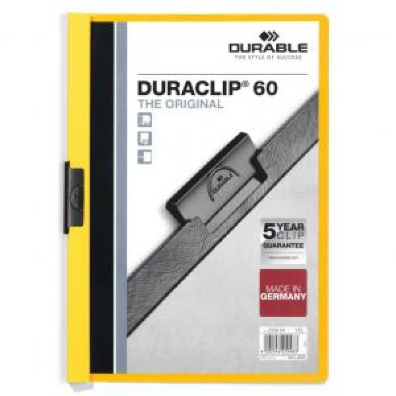 Image of Durable DURACLIP 60 A4 Folder Yellow