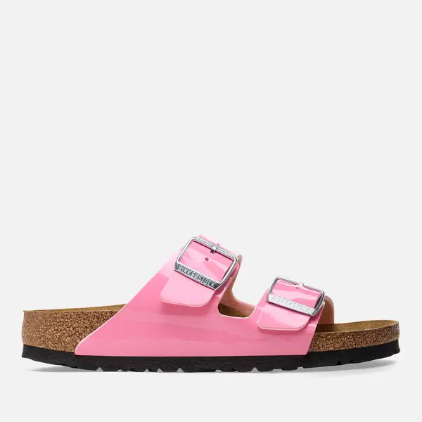 Image of Birkenstock Womens Arizona Patent-Leather Slim-Fit Sandals - UK 4.5 Pink Sandals female 1026957 4.5