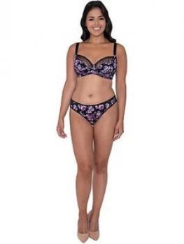 Image of Curvy Kate Moody Bloom Brazilian Brief - Black