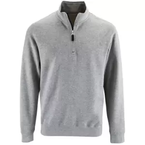 Image of SOLS Mens Stan Contrast Zip Neck Sweatshirt (M) (Grey Marl)