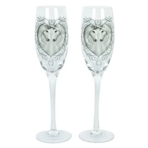 Image of Pair of Anne Stokes Unicorn Champagne Glasses