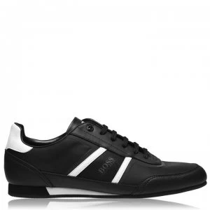 Image of Hugo Boss Lighter Low Nylon Synthetic Trainers Black/White 001 Men