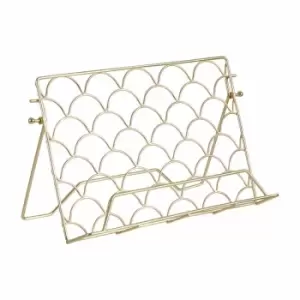 Image of Premier Housewares Cookbook Stand, Matte Gold Finish, Metal Wire