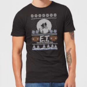 Image of E.T. the Extra-Terrestrial Christmas Mens T-Shirt - Black - M