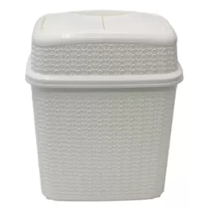 Image of JVL Loop 10L White Push Top Bin