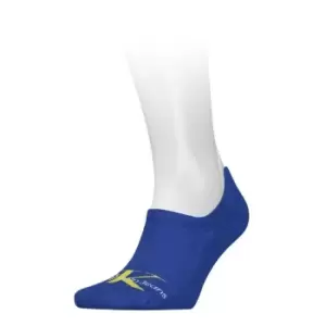 Image of Calvin Klein Klein Invisible Foot High Socks Mens - Blue