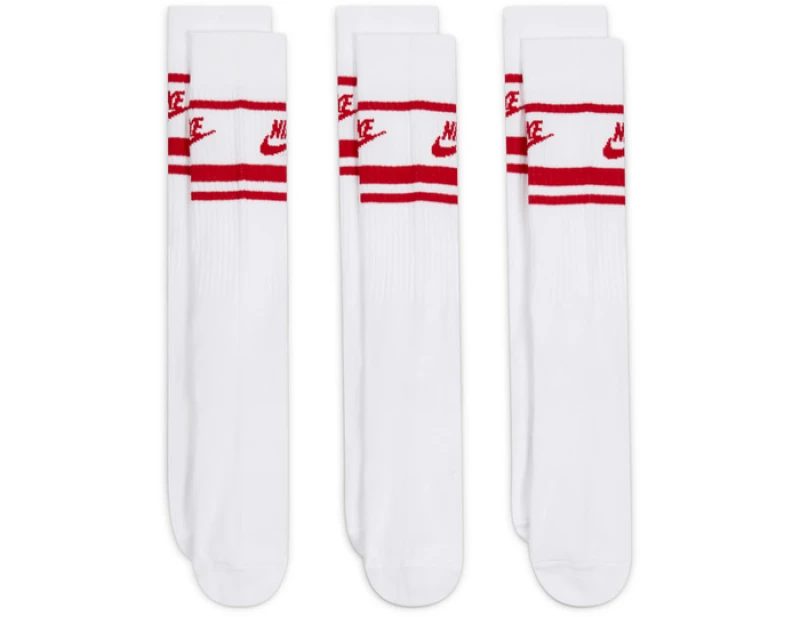 Image of Nike Essential Crew Stripe Socks White C102 XL