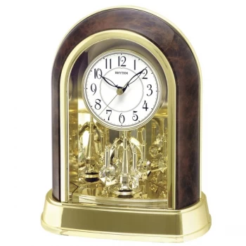 Image of Rhythm Gold Finish Mantel Clock - Crystals From Swarovski