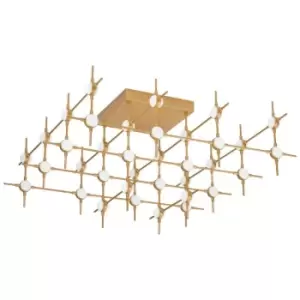Image of Merano - Alaska 36 Light Integrated LED Semi Flush Light Gold Metal LED 36 x 2.4W 6048Lm 3000K