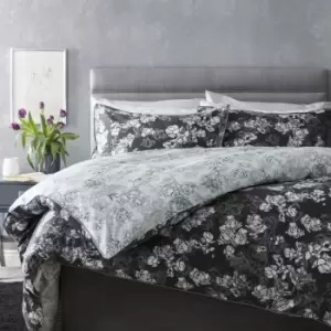 Image of Belledorm Mila Duvet Cover Set (Single) (Charcoal)
