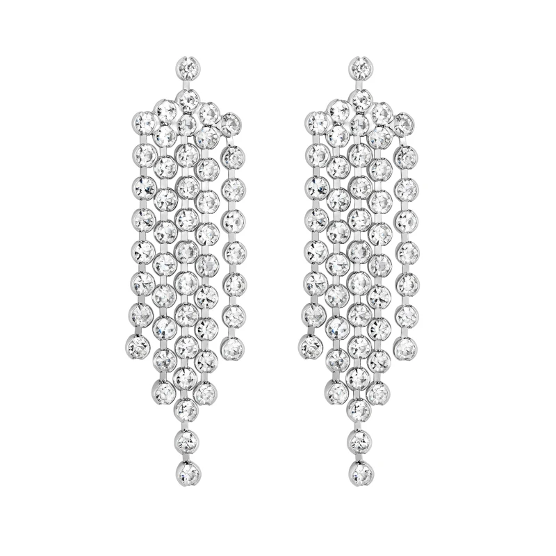 Image of Jon Richard Silver Plated Crystal Waterfall Earrings Jewellery Sets One Size Silver 70968211000