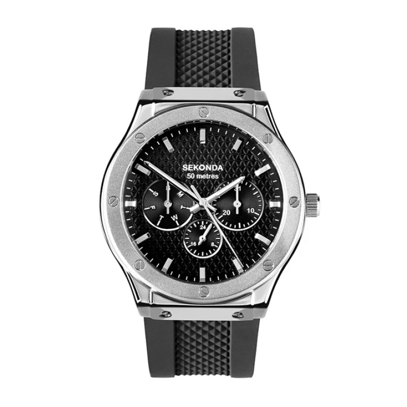 Image of Sekonda 30230 Titan Black Silicone Strap Watch - W31428