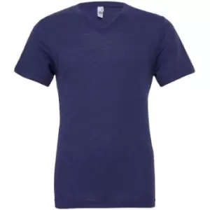 Image of Canvas Mens Triblend V-Neck Short Sleeve T-Shirt (S) (Navy Triblend)