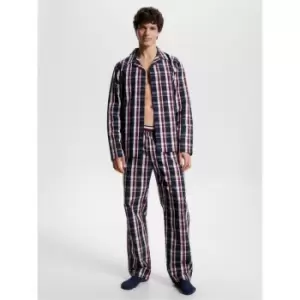 Image of Tommy Hilfiger Ls Woven Pyj Set - Blue