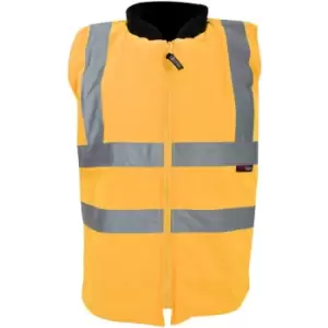 Image of Warrior Mens Phoenix High Visibility Safety Bodywarmer Jacket (M) (Fluorescent Orange) - Fluorescent Orange