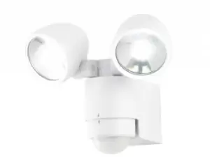 Image of Forum Lighting 3W Zinc Sirocco 2 Twinspot Floodlight LED with PIR White 6000K - ZN-23454-WHT