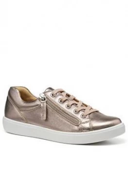 Image of Hotter Chase Wide Fit Trainer - Rose Gold , Rose Gold, Size 3, Women