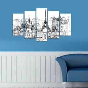 Image of 5M-49 Multicolor Decorative MDF Painting (5 Pieces)