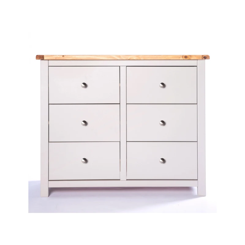 Image of Cabinet Bits Argenta 6 Drawer Chest of Drawers Chrome Knob in Light Grey Light Grey Unisex